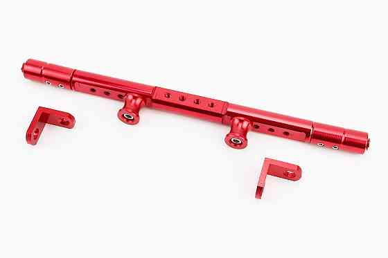 Перемичка керма регульована по довжині з отворами під мото аксесуари 345 - 360 мм, ЧЕРВОНИЙ тип 1 Киев