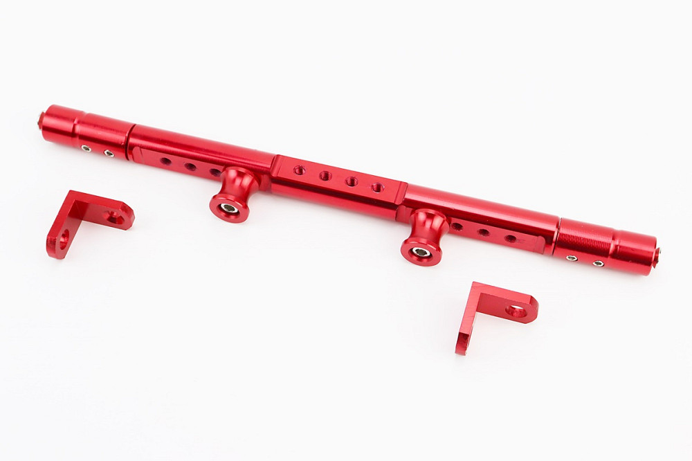 Перемичка керма регульована по довжині з отворами під мото аксесуари 345 - 360 мм, ЧЕРВОНИЙ тип 1 Киев - изображение 1