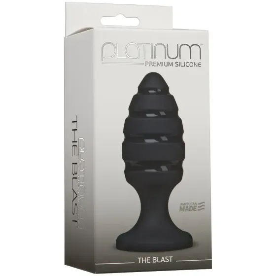 Анальний плаг зі спіральним каналом Doc Johnson Platinum Premium Silicone — The Blast — Black Львов