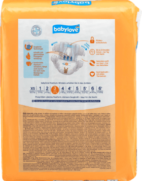 ПРЕМІУМ ДЕТСКІ ПІДГУЗНИКИ BABYLOVE 3 MIDI 4-9KG, 46 ШТ, (ГЕРМІЯ) Львів - фото 3