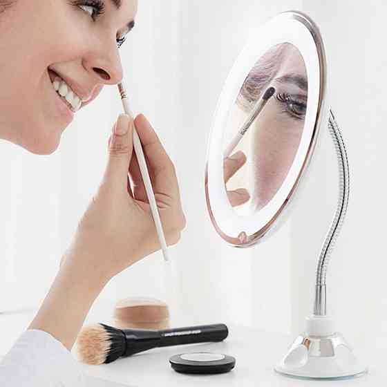 Гнучке дзеркало для макіяжу Ultra Flexible Mirror з 10-кратним збільшенням та LED підсвічуванням SBR Київ