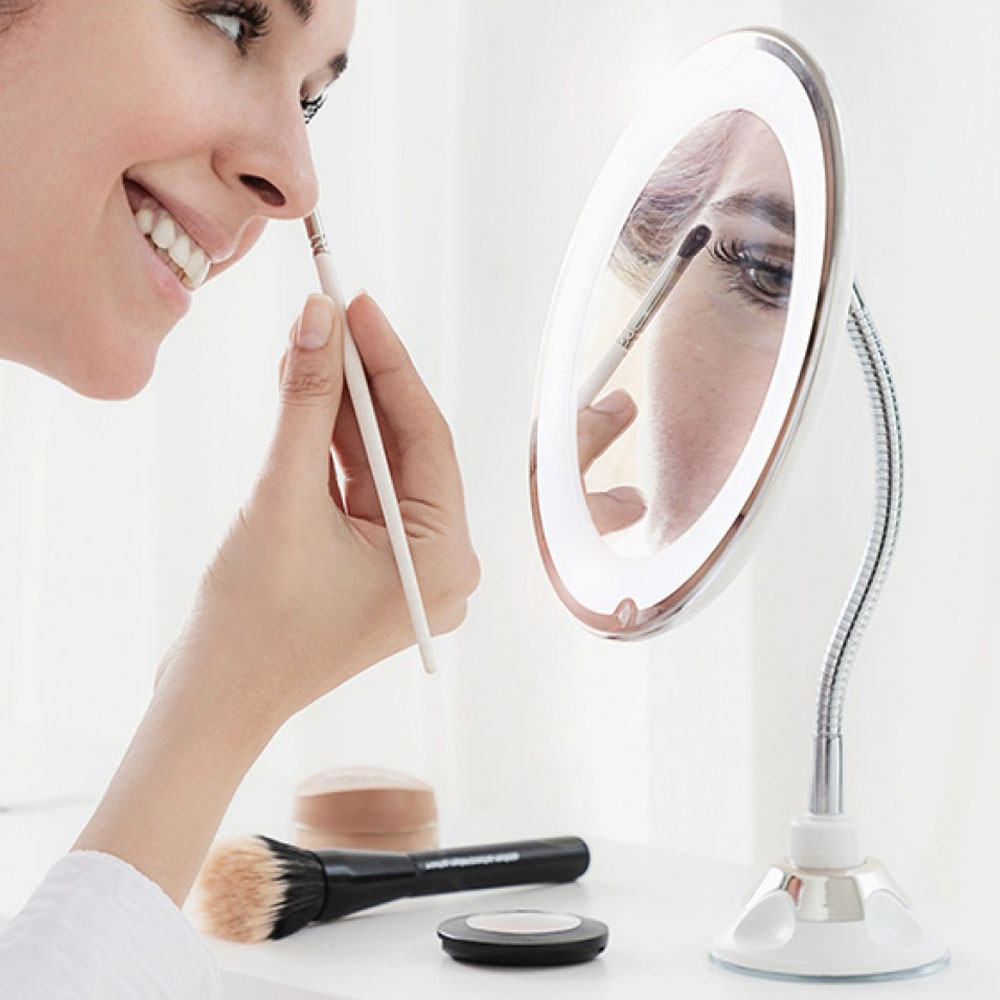 Гнучке дзеркало для макіяжу Ultra Flexible Mirror з 10-кратним збільшенням та LED підсвічуванням SBR Київ - фото 2