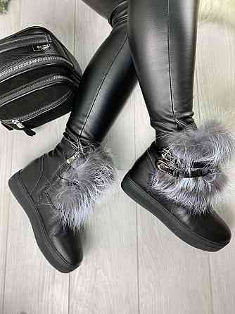 ITTS Угги жіночі ITTS чорні натуральна шкіра висота 13 см (3016-8) 36р.37р. 36 Коломия