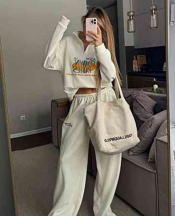 Женский прогулочный костюм тройка турецкая петля-пенье 100% хлопок Молочный Одесса