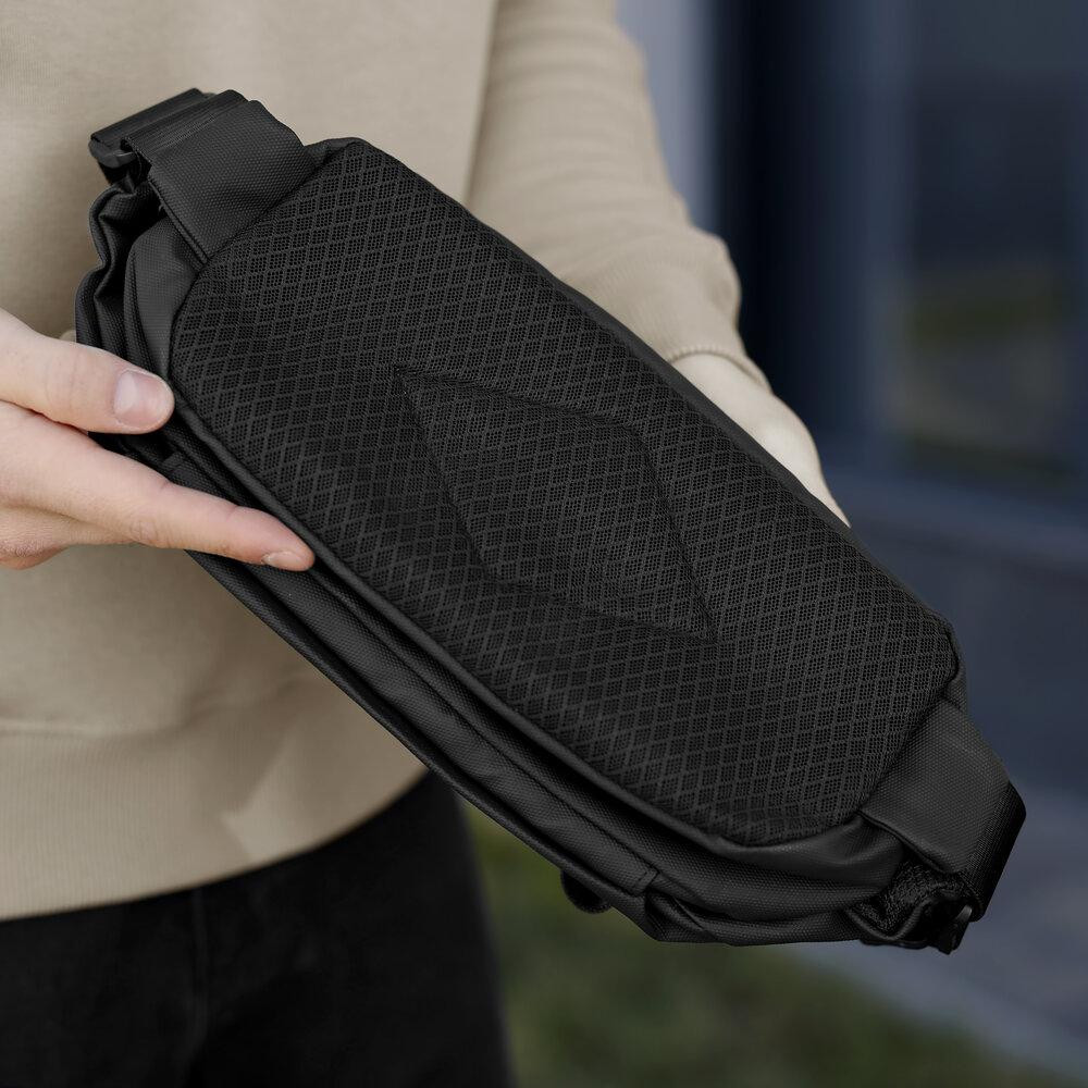 Чоловіча бананка нейлонова сумка чорна Pobedov Just Київ - фото 7