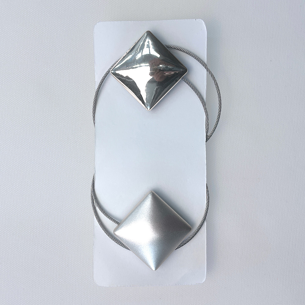 Магниты для штор и гардин Квадрат двусторонние набор 2 шт Серебристый (81-284) Киев - изображение 7