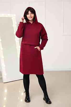 Тепле плаття-худі на флісі "Solo" оптом I Батал Київ