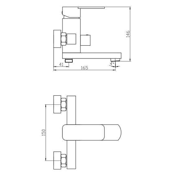 Смеситель для ванны Mixxus Relax 009 Euro MI6250 Харьков