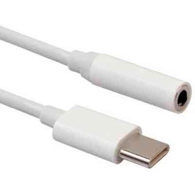 Перехідник Lapara USB Type-C Male - Audio AUX mini jack 3,5 mm Female (LA-Type-C-Audio-3.5mm white) Вінниця