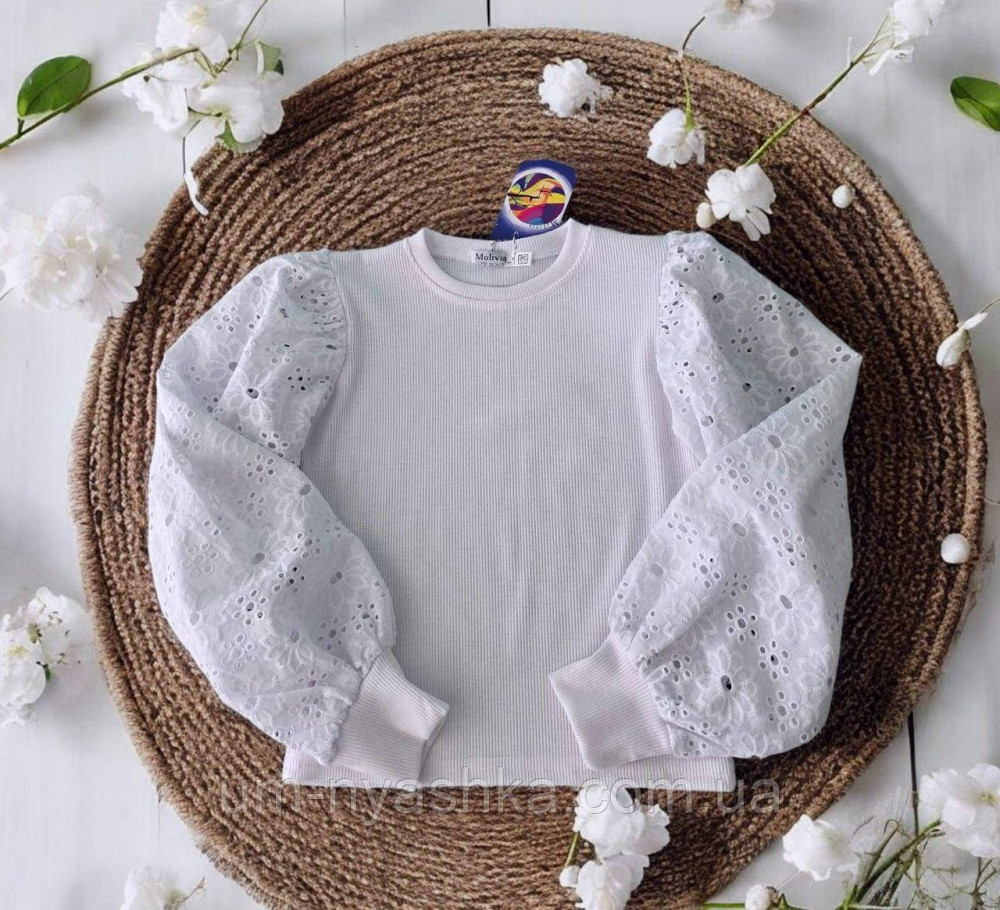 Красивая школьная блузка с длинным рукавом 128, 140, 152, 164 Кривой Рог - изображение 1