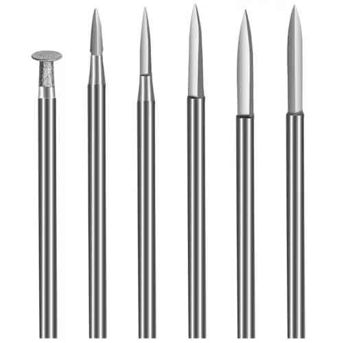 Набор фрез по дереву 6шт, хвостовик 2.35мм, для гравера, сталь в кейсе Винница