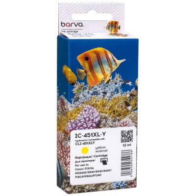 Картридж Barva Canon CLI-451Y XL (6475B001) 685 ст, yellow (IC-451XL-Y) Винница - изображение 1