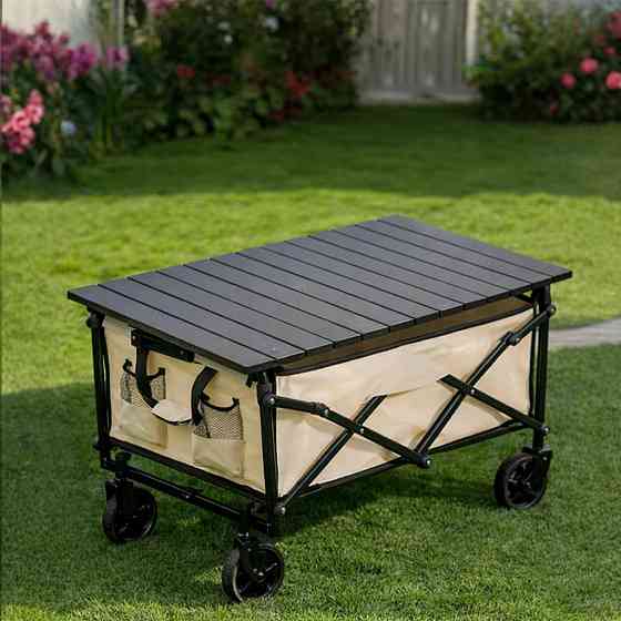 Набір візок зі стільницею 78х45см складні для кемпінгу перевезення речей, багатоцільовий об'єм 67 л для походів на природу Кам'янець-Подільський