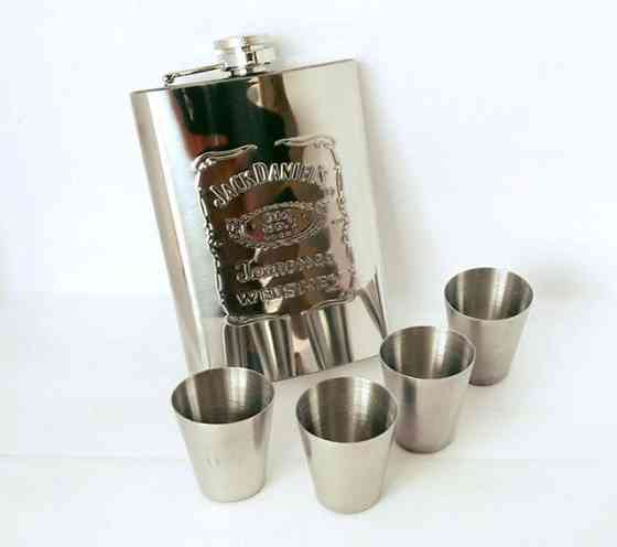 Подарунковий набір із Флягою і рюмками Jack Daniel's (метал) Дніпро