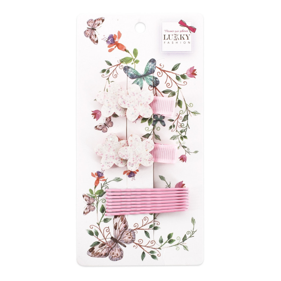 Затискач дитячий для волосся "Зірочка" T18543(рожеві квіточки) Вінниця - фото 1