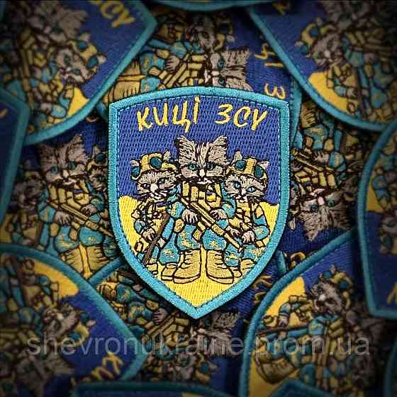 Шеврон киці зсу (Форма щит. На липучці) Розмір 9x7см Київ