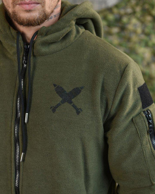 Тактическая кофта флисовка олива  на змейке Одесса - изображение 8