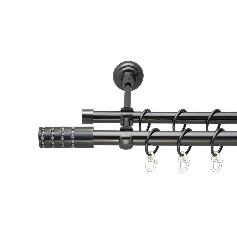 Карниз Orvit Барамелла металевий дворядний відкритий гладка труба кільце металеве Онікс 19\16 мм 240 см (00-00014847) Львів - фото 1