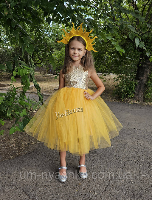 Золота сукня Дитяча святкова сукня костюм Зірочка Золота рибка Сонечко Кривий Ріг - фото 1