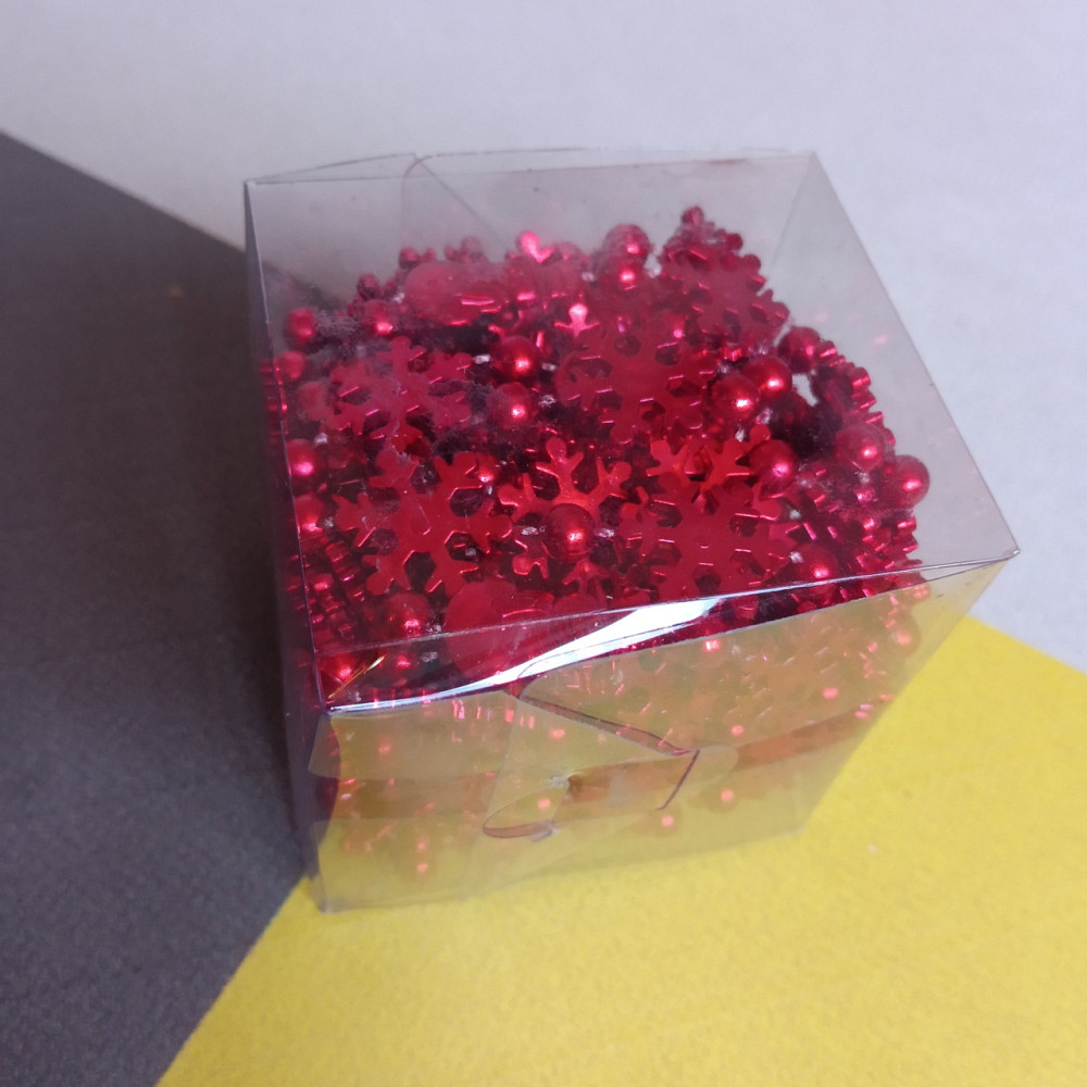 Ожерелье на елку, 10 м красные снежинки. Киев - изображение 3