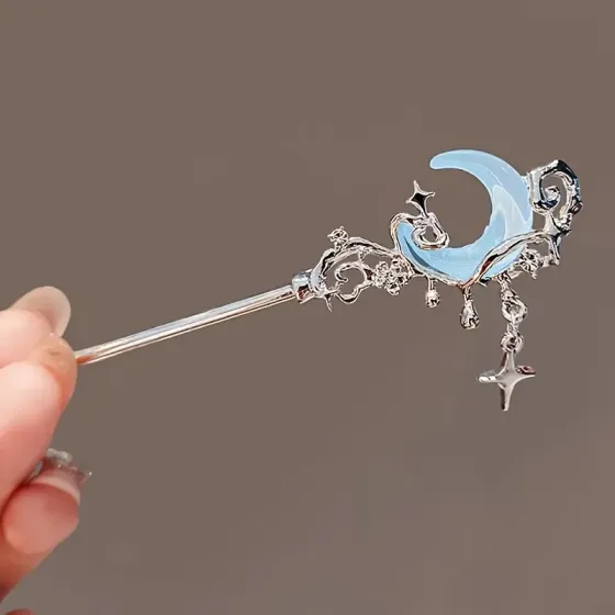 Набор шпилек для волос “Звездная ночь” – месяц и звезда, цвет серебро, 2 шт Киев