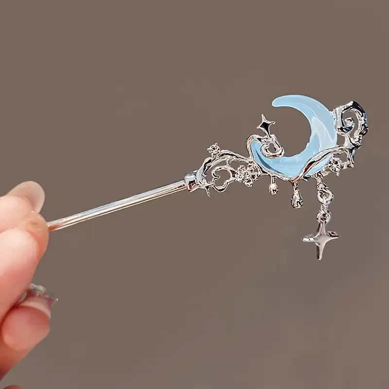 Набор шпилек для волос “Звездная ночь” – месяц и звезда, цвет серебро, 2 шт Киев - изображение 2