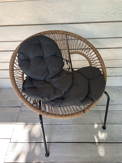 Подушка для стульев (38x38х5 см) круглая Decorator Мальмо цвет графитовый 84-181 Киев - изображение 6