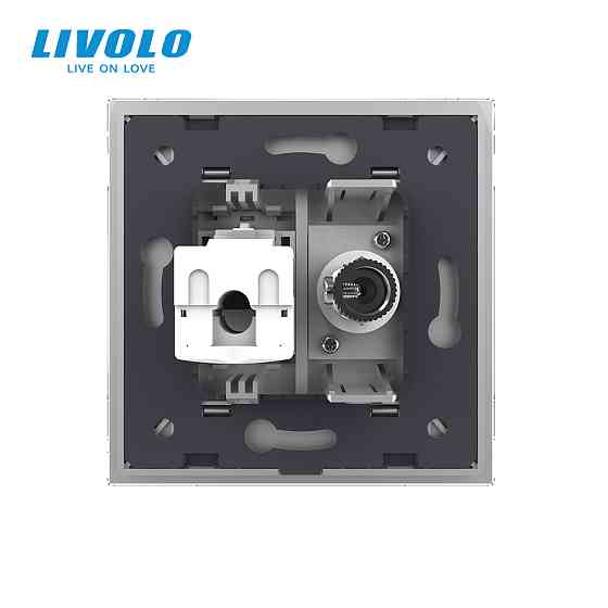 LIVOLO Розетка комп'ютерна RJ-45 і ТБ розетка Livolo сірий скло (VL-C791VC-15) Коломия