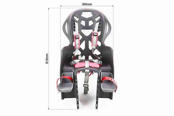 Сидіння для перевезення дітей пластмасове заднє, кріпл. на багажник, п'ятиточковий ремінь безпеки, BC-195 Киев