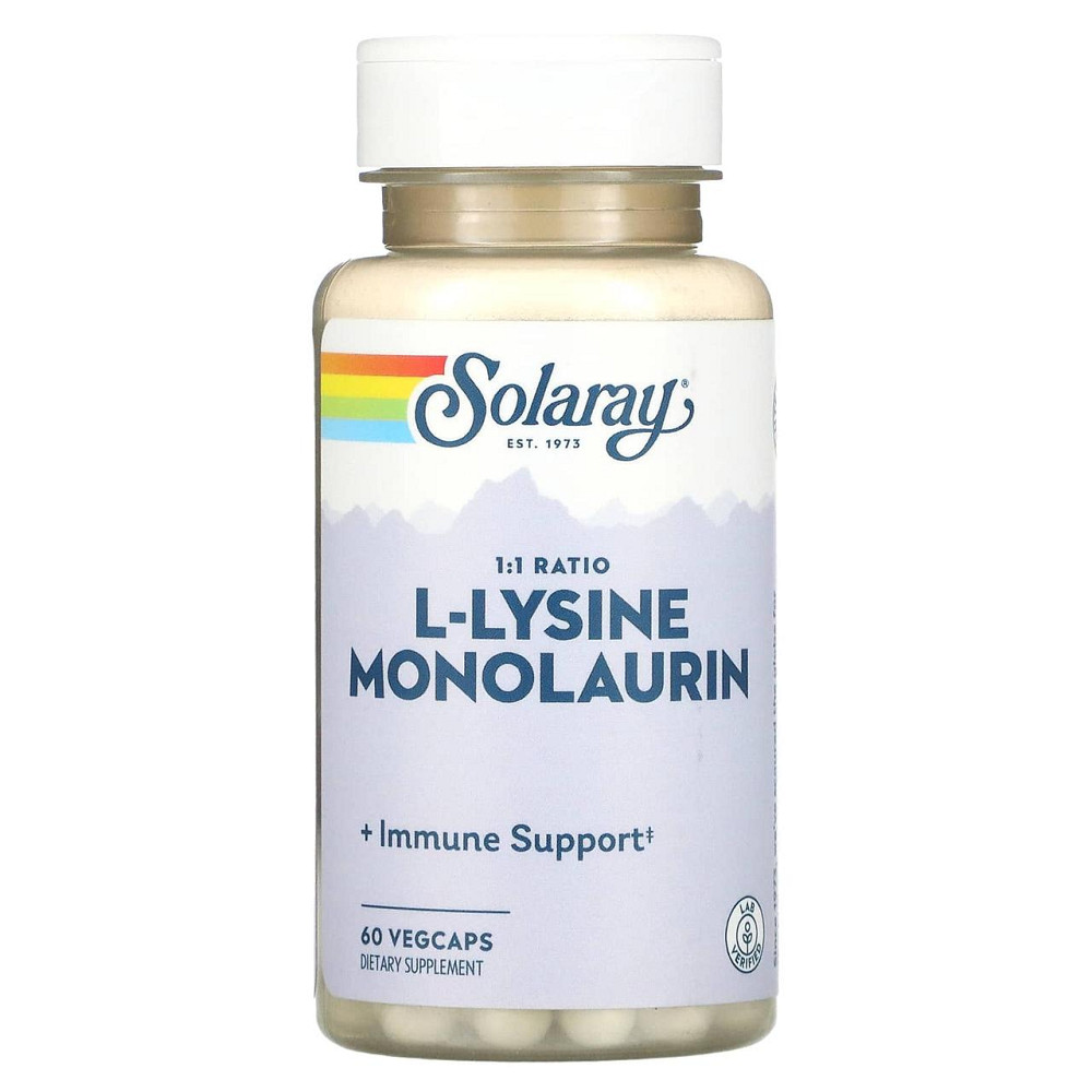 L-лизин монолаурин, L-Lysine Monolaurin, Solaray, 60 вегетарианских капсул Киев - изображение 1