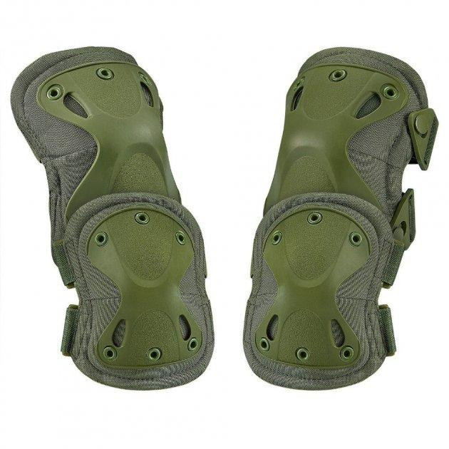 Комплект захисту Наколінники + налокотники із удароміцного пластику (Оливковий) Вінниця - фото 4