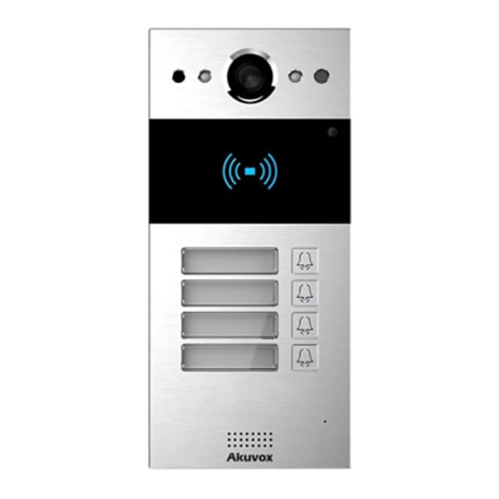 IP-відеопанель на 4 абоненти 2Mp Akuvox R20B SIP зі зчитувачем EM-Marine / Mifare / NFC (87-00033) Київ - фото 4
