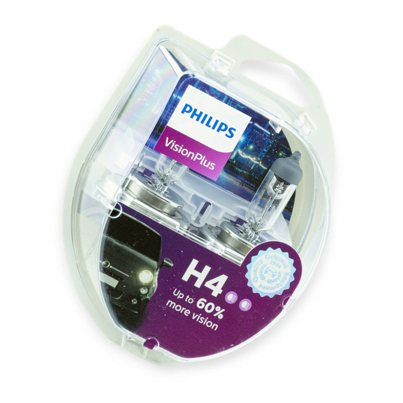 Автолампа 12V 60, 55 (43) PHILIPS Vision Plus 60% (2шт) H4 Мукачево - фото 1