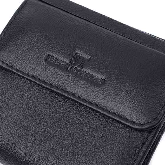 Жіночий гаманець середнього розміру із монетницею зовні із натуральної шкіри ST Leather 22719 Чорний Київ