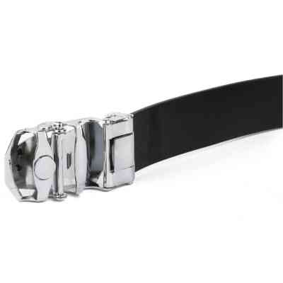 Ремень Vintage Мужской с пряжкой автомат с черной вставкой Черный (20254) Винница