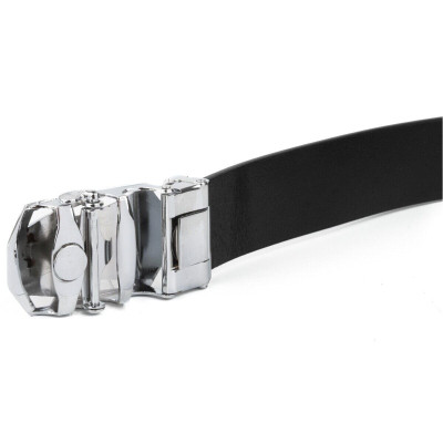 Ремень Vintage Мужской с пряжкой автомат с черной вставкой Черный (20254) Винница - изображение 6