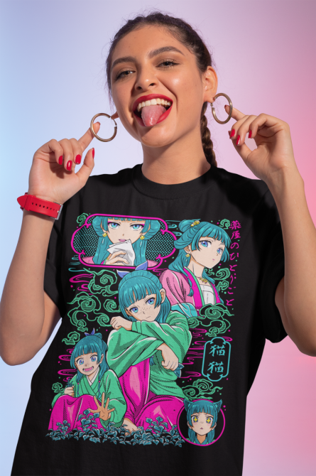 Футболка для хлопчика з аніме принтом Маомао Апотхекарй Діаріес Ессентіал оверсайз (зріст від 165 до 180) Чорний AnimeJ0573m Дніпро - фото 2