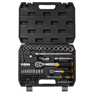 Набор инструментов Sigma насадок торцевых и бит 1/4", 1/2" 72шт CrV mid (6003741) Винница - изображение 3