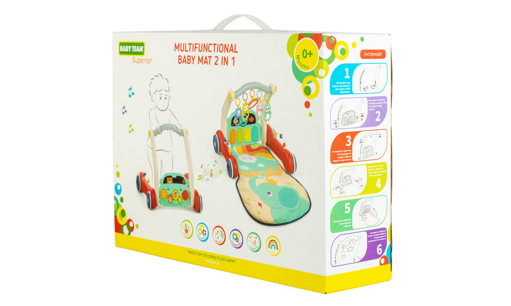 Килимок дитячий багатофункціональний 2 в 1 0+ Baby team Різні кольори Кривий Ріг - фото 9
