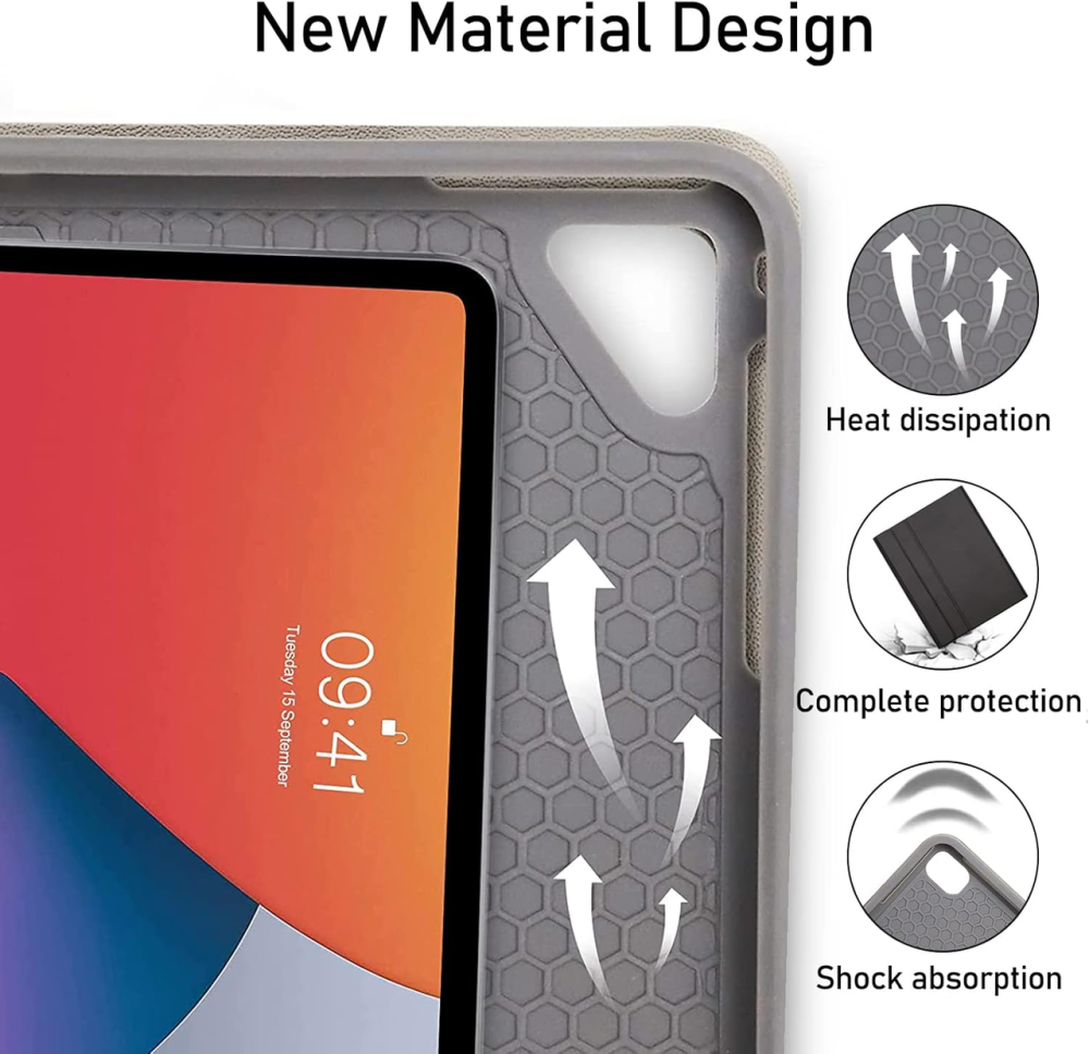 Чехол-клавиатура JADEMALL для iPad 9.7 / 10.2 (5/6/7/8/9 Gen, Air, Pro 9.7) Bluetooth кейс съемная клавиатура + держатель стилуса Киев - изображение 4