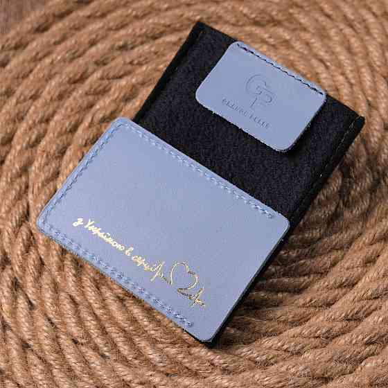 Оригінальний шкіряний картхолдер комбі двох кольорів Серце (GRANDE PELLE) Київ