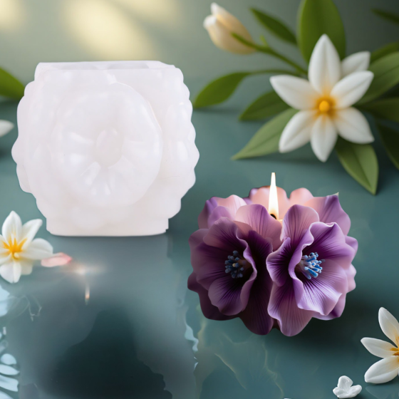 Силіконова форма для виготовлення свічки, молд для свічок з соєвого, бджолиного воску і парафіну 84 х 70 мм Кам'янець-Подільський