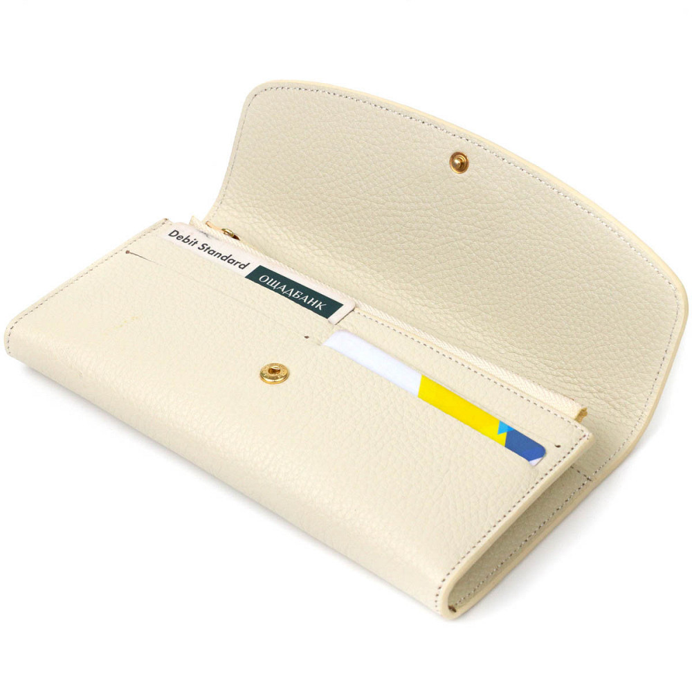 Цікавий жіночий гаманець з монетницею на блискавці з натуральної шкіри Tony Bellucci 21965 Молочний Київ - фото 8