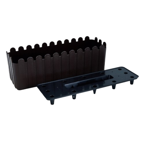 Вазон Парканчик балконний зі вставкою 49*16,5см темно-коричневий Алеана Житомир - фото 1