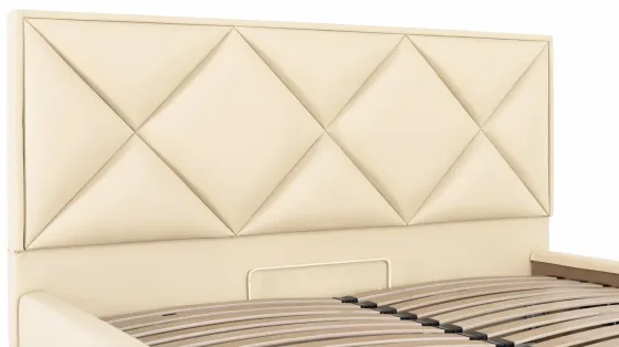 Кровать Двуспальная Leeds Comfort 160 х 190 см Fly 2207 С подъемным механизмом и нишей для белья Бежевый Киев