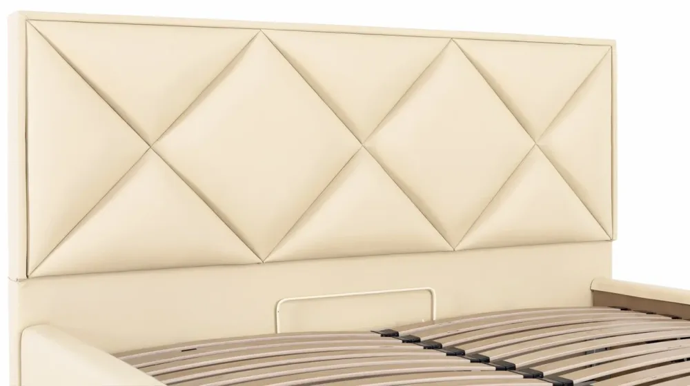 Кровать Двуспальная Leeds Comfort 160 х 190 см Fly 2207 С подъемным механизмом и нишей для белья Бежевый Киев - изображение 5
