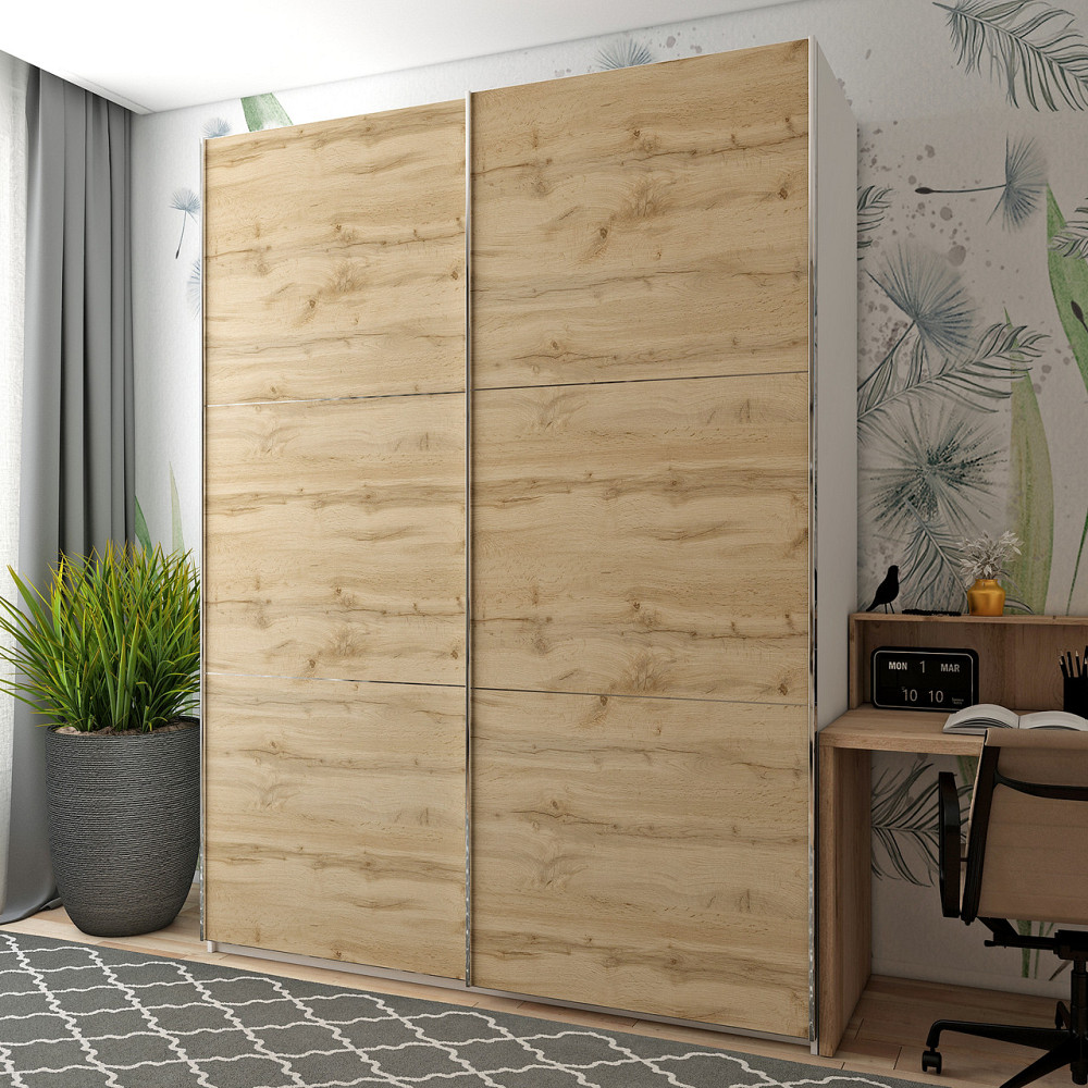 Шафа-купе двохдверна Doros G-Caiser 180х60х240 см Білий/Дуб евок (DRS-011007) Львів - фото 1