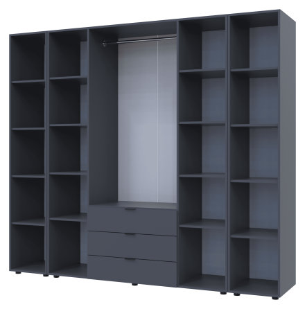 Комплект шаф для одягу Doros Гелар (3 шт.) 231,4х49,5х203,4 см Графіт (DRS-011155) Львів