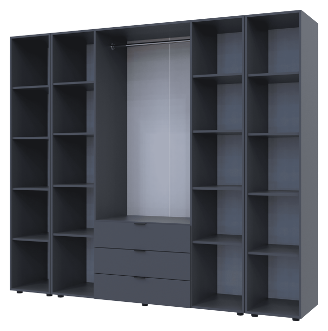 Комплект шаф для одягу Doros Гелар (3 шт.) 231,4х49,5х203,4 см Графіт (DRS-011155) Львів - фото 4