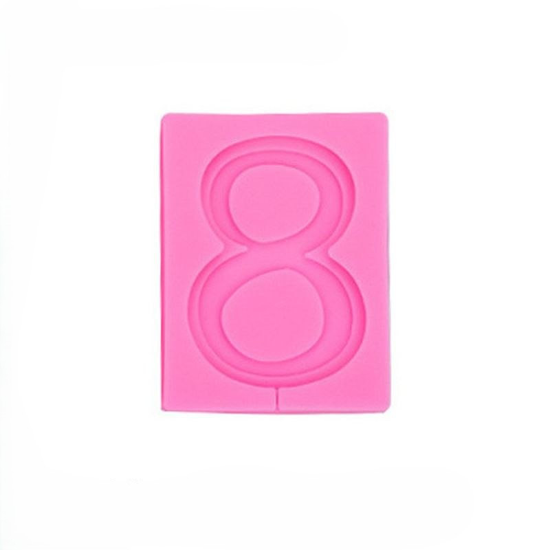 Молд силіконовий цифра 8 унніверсальний 90 на 68 мм рожевий Київ - фото 4